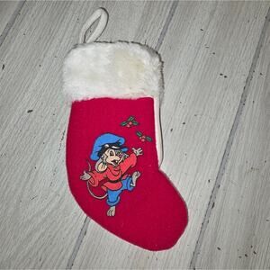 Vtg 1986 An American Tail Fievel Miniature Stocking 7" Chistmas Decor Nostalgia